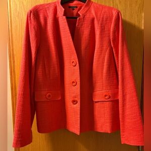 Tangerine orange woman’s suit jacket. Size 22